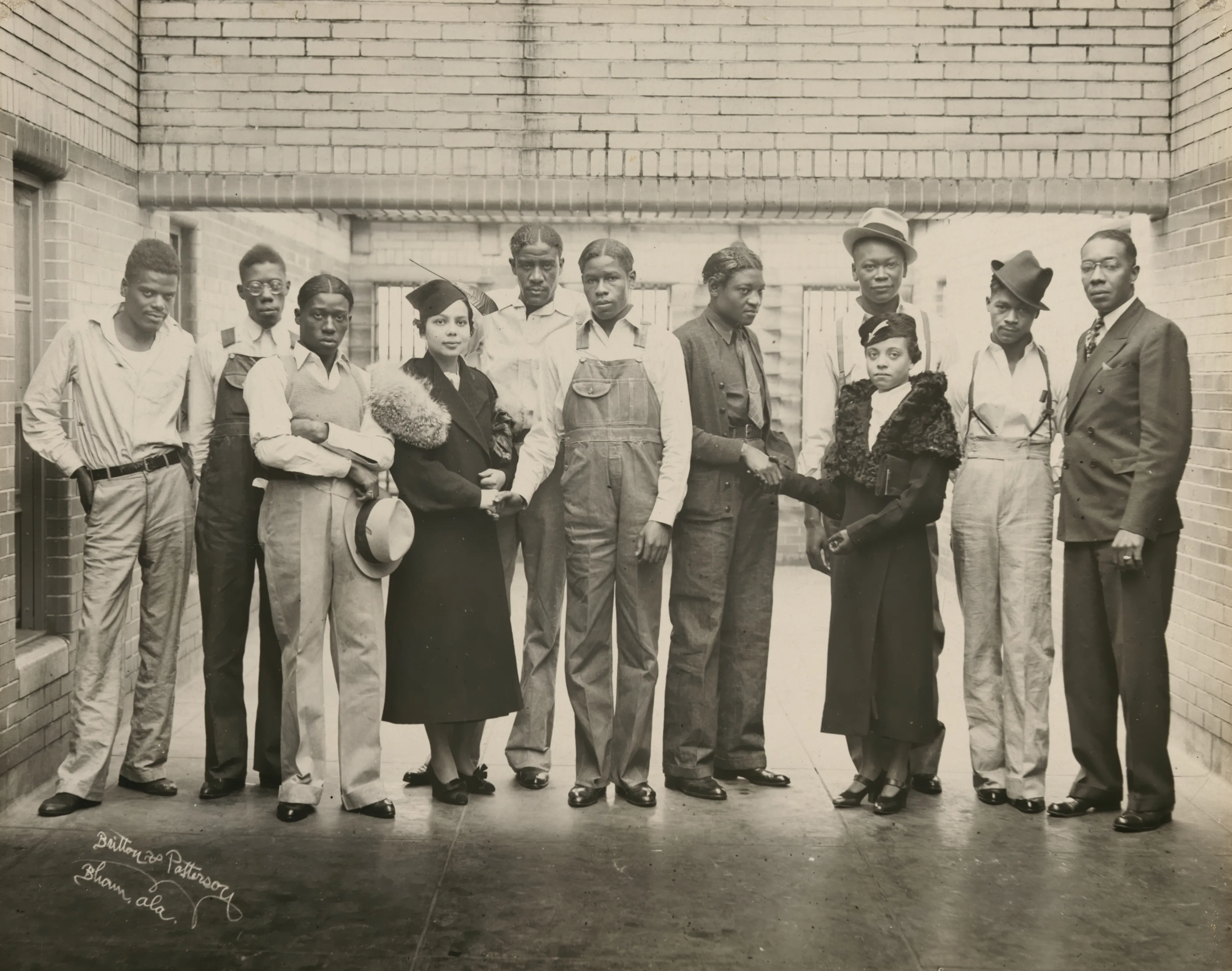 A group portrait of Scottsboro defendants and supporters, including Juanita Jackson Mitchell, in 1936